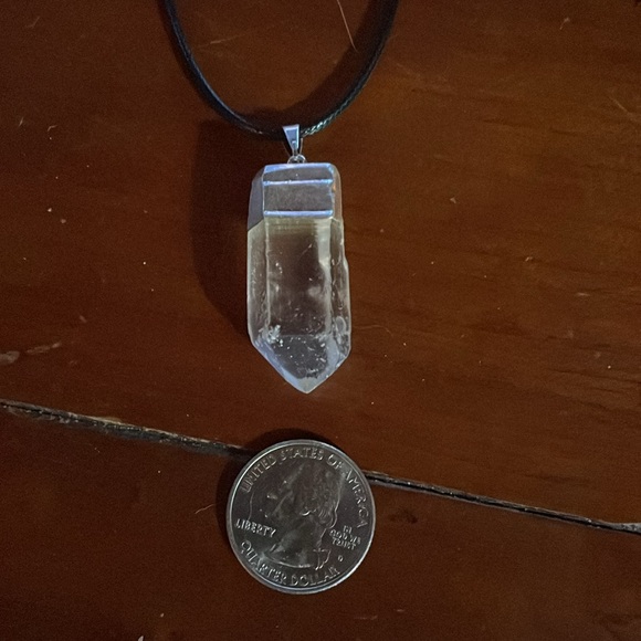 Lemurian Quartz Silver Plated over Copper Electroform Pendant, New - Picture 3 of 3